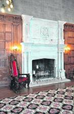 Tours of historic Skylands Manor include the impressive Great Hall fireplace. (Photo by Joseph Cooper)