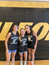 Avery Vacca, Kailey Maskerines and Aubrey Fritz are captains of the West Milford High School girls basketball team. (Photo provided)