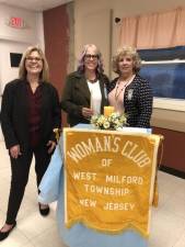 From left are West Milford Woman’s Club president Dianna Varga, new member Kathy Longeill and Tina Ree, membership chairwoman. (Photo provided)