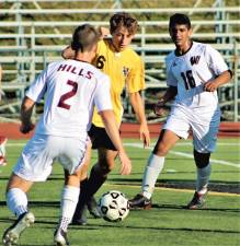 The Highlanders boys' soccer team during its home loss to Wayne Hills on Tuesday.