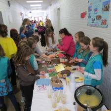 Members of West Milford Girl Scouts gathered on World Thinking Day to participate in activities and to think of their sister Girl Scouts around the world.