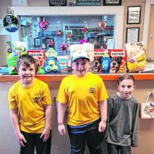 Members of Greenwood Lake Cub Scouts Bears Den 5 with their donations. (Photo provided)