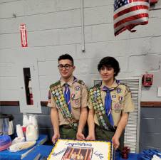 From left, Francesco Petrosillo and Luke Slifer have become Eagle Scouts. (Photos provided)