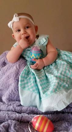 Oh Baby it's Spring! Baby Photo Contest Photo, Sarah Losee of Sussex Riley Christine Visco, 5 months. "Hoppy First Easter!"