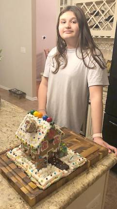 Gingerbread houses delight the judges Anastasia Nakev, first place kit, ages 9-12