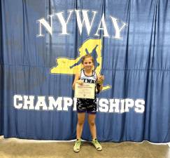 Paige Mabee placed first at the NYWAY State Wrestling Championship.