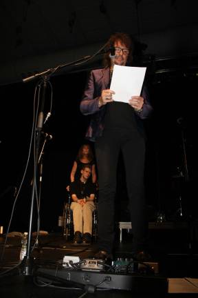 The Journey continues Richie Sambora addressed the crowd of 5,000 in Toms River as Maureen Morella and her son, Jesse, listen.
