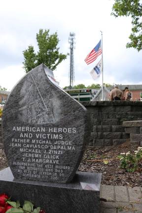 'Find that unity again' The names of those who died on Sept. 11 are etched in this memorial in front of town hall. Father Mychal Judge, the chaplain to the FDNY, had once served at St. Joseph Church here in West Milford.