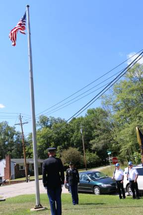 A fitting farewell for an American patriot After the flag was raised, it was then lowered and given to the family.