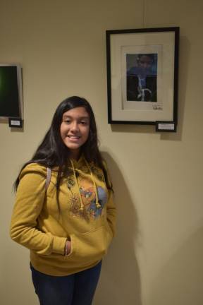 Valentina Montoya, 11, showcased ‘Midnight City’ at the art show.