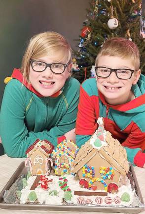 Gingerbread houses delight the judges James and Zachary Hatley, second place kit, ages 9-12