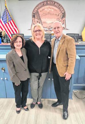 From left are Donna Petronchak, Mayor Michele Dale and Arthur McQuaid. (Photo by Rich Adamonis)