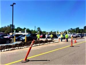 Work began Monday on improvements to the Shop Rite parking lot.