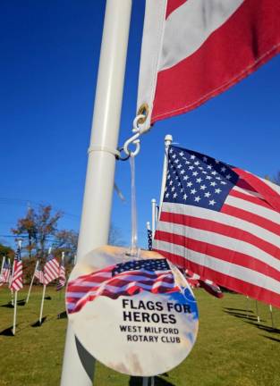 RF3 Each flag has a tag with the name of the person being honored. (Photo by Rich Adamonis)