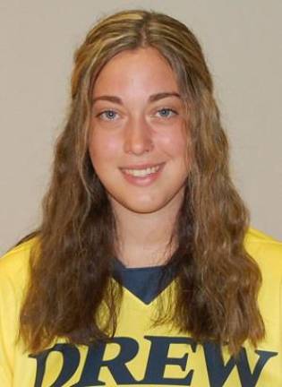 Emily Sheridan, a sophomore goal keeper for the Drew University.
