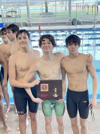 PCTI county champs from High Crest Lake, from left, are Michael DeMarco, Tyler Roer and Zachary McKatten.