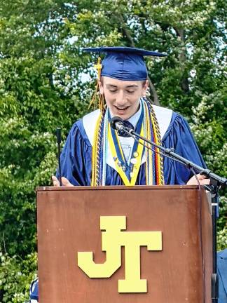 Photos: Jefferson Township High School graduation Valedictorian Joshua Reed speaks during the ceremony.