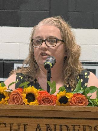 Photos: West Milford High School graduation Board of Education president Claire Lockwood speaks during the ceremony.