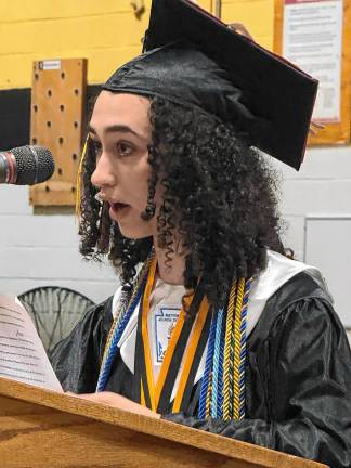 Photos: West Milford High School graduation Valedictorian Megan Seidner speaks during the ceremony.