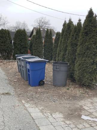 Forty years after West Milford began recycling, items are collected at the curb. (Photos by Kathy Shwiff)