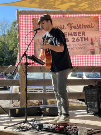 Bobby Campbell kicks off the second day of the Vreeland Store’s Harvest Festivalon Sunday morning. (Photo courtesy of Bobby Campbell)