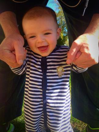 Oh Baby it's Spring! Baby Photo Contest Photo, Rebecca Bruns of Highland Lakes "Liam is so happy it's finally sunny again!"