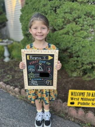 First day of school in West Milford Reyna is ready for kindergarten.