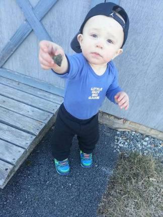 Oh Baby it's Spring! Baby Photo Contest Photo, JoyAnna Hickey of Ogdensburg "Silas Christopher enjoying the spring weather!"