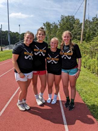 Team captains, from left, are seniors Amelia ‘Meals’ Pilatowski, Avery Vacca, Hayley Allwood and Sam ‘Krauty’ Krautheim.