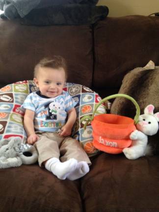 Oh Baby it's Spring! Baby Photo Contest Photo, Jessica Wright of West Milford Jaxon's first Easter.