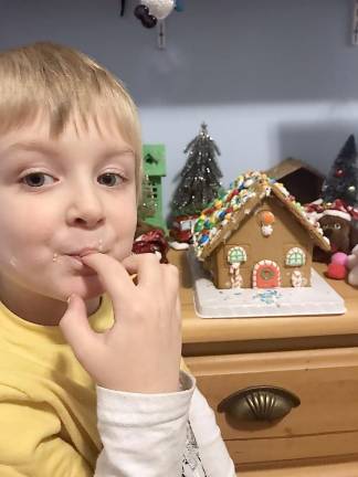Gingerbread houses delight the judges Nathan Bassin, second place kit, ages 4-5