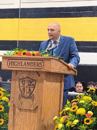 Photos: West Milford High School graduation Superintendent Brian Kitchin speaks during the ceremony.