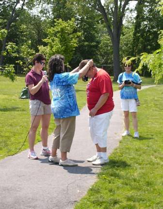 Here we go, West Milford, here we go! Dottie Novak receives her gold medal for soccer kick.