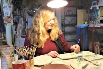 Stonehill Pottery Shop owner Maria Glaser-Roeser in her studio.
