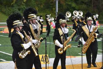 The West Milford Highlander Marching Band presents ‘The Hive’ during the second annual Highlander Marching Classic. (Photos by Rich Adamonis)