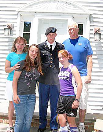 June 2013: West Point graduate home on leave with his family: From left, mother Ann Prial, his sister Brigid, U.S. Army Lt. Daniel Prial, his sister Jenny and father Greg Prial. Not available for the photo Prial’s sister Becky who is married and lives in New Paltz and his brother Terrance who works in Washington, D.C. Photo by Roger Gavan