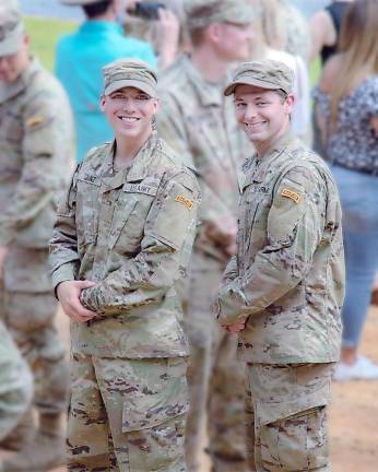 Two West Milford High School graduates, Brandon Janz (2018) and Ryan Hoffman (2016) , unbeknownst to themselves, started Ranger School together, crossed paths and graduated from the same class. Photo provided by Laura Hoffman.