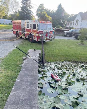 West Milford fire levels multi-story garage A neighbor’s pond a short distance away was used as a draft site for additional water.
