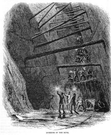 Sussex County History Today: Route 80 blues <b>Interior of a Morris County iron mine, 1859. (Photo courtesy of Ron Dupont)</b>