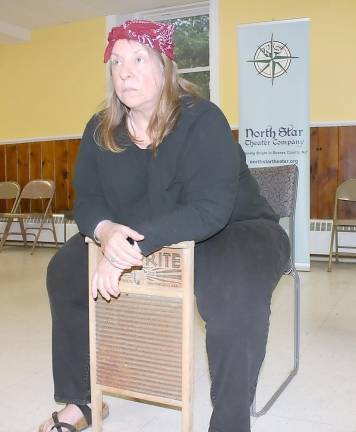 Cornerstone presents ‘An Evening in Spoon River’ Kim Knabb of Vernon rehearses one of her scenes (Photo by Allison Ognibene)