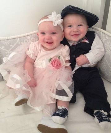 Oh Baby it's Spring! Baby Photo Contest Photo, Michelle Nolan of Glen Rock Emily with her twin brother Bryce.