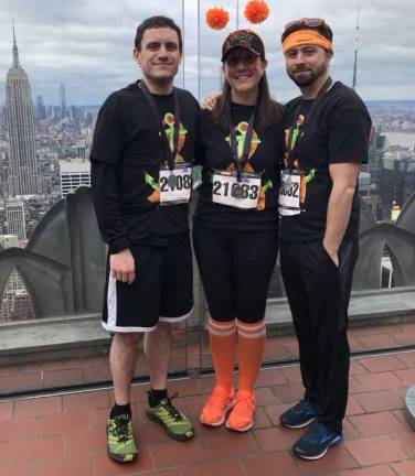 Photo providedHewitt's Lyndsay Wright, center, participated in the 5K during the &quot;Climb to the Top Challenge NYC&quot; at Rockefeller Center on March 4 to raise awareness for MS.