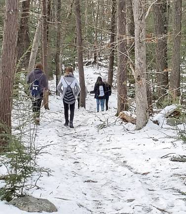 Girl Scouts of Troop 94899 met for a snowy hike at Wawayanda State Park.