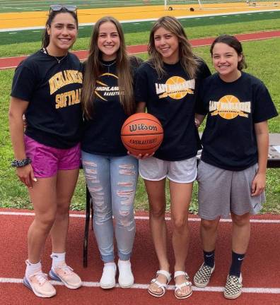 Pictured from left to right are the captains of the West Milford girls basketball team: Sam Araujo, Rebecca DeTuro, Olivia Arciniega and Rachel Chandler. Photo provided by West Milford High School Athletics.
