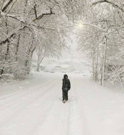 West Milford hit hard for second time in week, 21 inches of snow Photo by Julie Tomaro A snowy street in Greenwood Lake, N.Y., during Winter Storm Quinn.