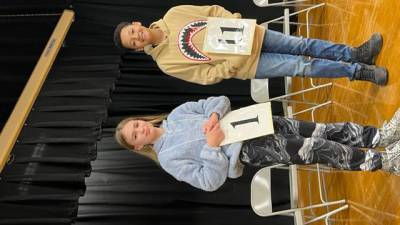 Fifth-grader Gavin Peterson-Bruns won the spelling bee at Paradise Knoll Elementary School, and Sylvia Krempaski was the runner-up.