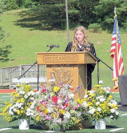 Class officers gave brief speeches about the activities, special events, and other happenings they experienced together during their time at Macopin Middle School.