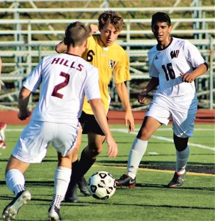 The Highlanders boys' soccer team during its home loss to Wayne Hills on Tuesday.