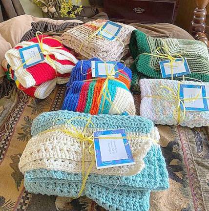 West Milford. Womans’ Club donates handmade blankets