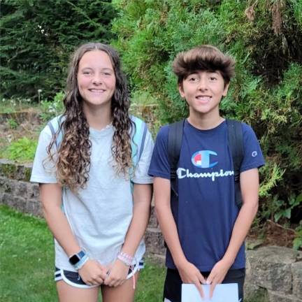 First day of school in West Milford Skylar and Sebastian off to eighth and sixth grade.